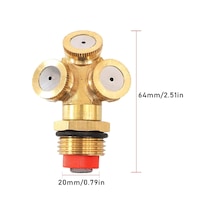 3 Delikli Pirinç Püskürtme Başlığı, Pirinç Sprey, Sis Başlığı, Tarım, Bahçe Aletleri, Sulama, Tarım, Çim Spreyi, Çatı Soğutması İçin