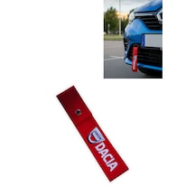 Dacia Uyumlu Çıt Çıtlı Tampon Dili Çeki İpi Spor Görünümlü Oto Tampon Sticker & Arma Aksesuar Kırmızı