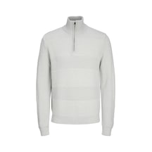 Jack & Jones Büyük Beden Fermuar Kapamali Kazak - Hugo - 12265749 Cool Grey