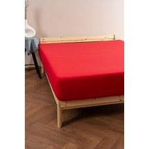 Soley Jersey %100 Pamuk Tek Kişilik Premium Lastikli Çarşaf Kırmızı