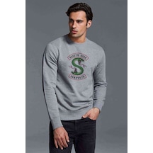 Riverdale South Side Serpents Baskılı Gri Erkek Sweatshirt