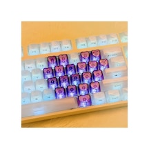 21 Tuşlu Şeffaf Kırmızı Mekanik Klavye Tuşu Seti Rgb Uyumlu Keycaps Takımı Dekoratif Işık Geçirgen Keycaps