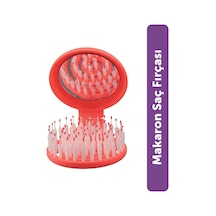 Beauty Makaron Extension Saç Fırçası - Kaynak Saçlara Özel, 3d Esnek, Aynalı, Çanta Boy Pastel Neon Mercan