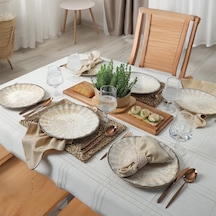 Lexroo Vintage Cream Sirius Servis Tabağı 27 Cm 6 Adet 22146 Çok Renkli