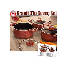 Taç Granit 3 Lü Teflon Güveç Tencere Seti Taç Tencere Seti Petek