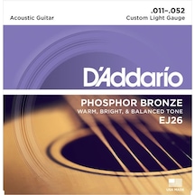 D'addario Ej26 Phosphor Bronze. Custom Light. 11-52 Takım Tel Aku