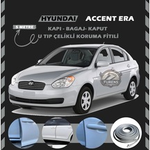 Hyundai Accent Era Oto Araç Kapı Koruma Fitili 5 Metre Parlak Gri Renk
