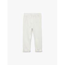 Koton Pamuklu Beli Lastikli Basic Şardonlu Jogger Eşofman Altı Ekru 6wmg40030ak