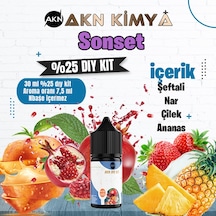 Sonset Yoğun Dıy Kit Şeftali Çilek Ananas Gıda Aroması %25 Oranda Aroma İçerir Hazır Değildir 30 Ml