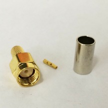 RP SMA Erkek Sıkmalı Kablo Konnektörü RG58-59-142-223 LMR195-200