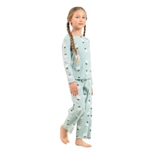 Rolypoly Rp3901c Kız Çocuk Uzun Kol Pijama Takım Su Yeşili