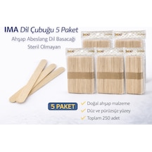 İma Dil Çubuğu 50 Adet Ahşap Abeslang Steril Olmayan Tahta Dil Basacağı 5 Paket