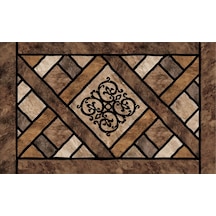 Dış Kapı Paspası Dijital Baskılı, Kaymaz Pvc Plastik Tabanlı, Şık Desenli Kapı Önü Paspası 40x70 Cm Karışık Çok Renkli