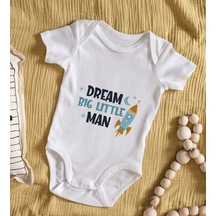 Bitmeyenkartus Bk Kids Dream Big Little Man Tasarımlı Bebek Body Zıbın - Model 1 Çok Renkli