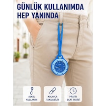 Pantolon Kemer Köprüsüne Takılabilir Askılı Analog Saat Mavi Çanta Charmı - Lisinya
