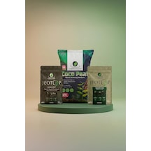 Coco Peat 10 L 1 Adet + Jeotop Leonardit Ve Organik Gübre Yetiştirme Paketi 0,250