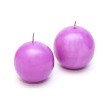 MİSSİ 2Lİ MOR TOP MUM SETİ (7 CM-8 CM)