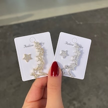 Altın Kaplama Yıldızlı Kıkırdak Küpe Seti Gold