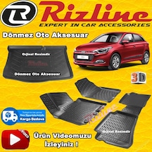 Hyundai I20 3D Paspas+Bagaj Havuzu Siyah 2014-2019 Arası Rizline N11.22134