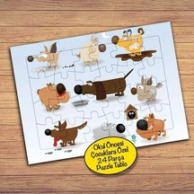 Köpek Dostlar Çocuklara Özel Puzzle Yapboz Tablo-33988