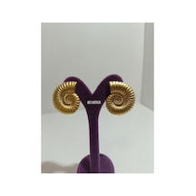 Gold Kaplama Salyangoz Küpe Sarı - 725638222 Sarı