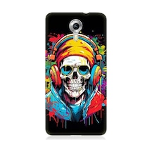 General Mobile Discovery 4g Uyumlu Müzik Dinleyen Kurukafa Desenli Silikon Kılıf