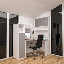Grey Mix Çalışma Masası Mdf Beyaz