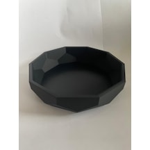 Siyah Köşeli Kase - Dekoratif Kase 15 Cm 3d Baskıdır- Sağlamdır