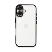Apple Uyumlu iPhone 16 Uyumlu Kılıf Lensli Silikon - Siyah