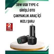 3a Güç Kapasiteli Usb &amp Type-c Çakmaklık Şarj Adaptörü Siyah