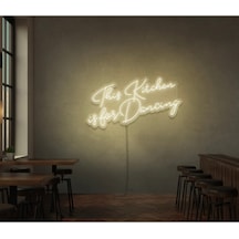 This Kitchen İs For Dancing Yazılı Neon Tabela Sarı