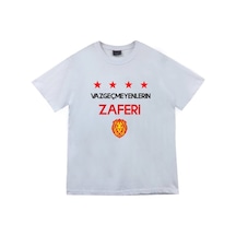 Stoned&Fame Unisex Beyaz Vazgeçmeyenlerin Zaferi Yazılı T-shirt Beyaz