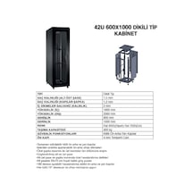 Ulusal Uls42U60100 42U 600X1000 Server Dikili Tip Kabinet