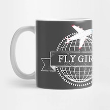 Fly Girl - Seyahat Sevgisi - Gezgin Kupa Bardak Çok Renkli