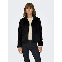 Only 15295423 Onlnewvıda Lıfe Faux Fur Jacket Black Kadın Mont Siyah