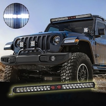 Off-road Premium Tavan Led Bar 80 Cm Beyaz Işık Projektör Kırmızı Göz Gündüz Led Metal Gövde 12-24v