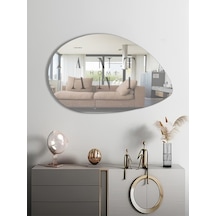 Asimetrik Ayna, Dekoratif Ayna, 90x60, Konsol Aynası, Dresuar Aynası, Tuvalet Aynası 90 X 60 Gümüş