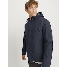 Jack & Jones Jack Jones Erkek Su Geçirmez Kapüşonlu Mont 12258405 Koyu Lacivert