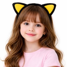 Peluş Kedi Kulak Taç Sarı Siyah Çocuk Parti &amp Amp Amp Kostüm Tacı 5691 "
