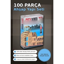 Ahşap Yapı Blokları 100 Parça 11x2,2x0,7 Cm Doğal Ve Boyalı Çocuk Gelişim Bx-313414