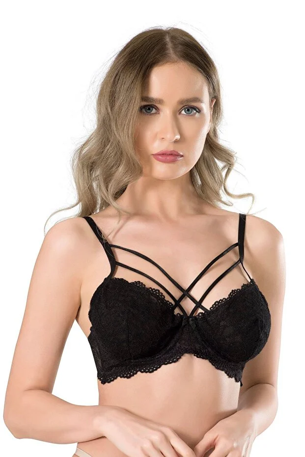 Fabony Kadın Bsiyah İpli Balenli Bralet Sütyen- 3120s Siyah