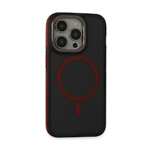 Joko Apple iPhone Uyumlu  14 Pro Max Uyumlu Kılıf Rocky Magsafe Kapak - Siyah-kırmızı