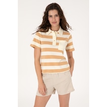 U.S. Polo Assn. Kadın Camel Cepli Polo Yaka Tişört 50306713-VR015