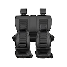 Alfa Romeo Stelvio Uyumlu Lüx Deri Oto Koltuk Kılıfı Ön/arka Set Siyah Fs