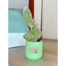 Good Vibes Temalı Özel El Yapımı Hediye Saksı Çiçeksiz Model 117