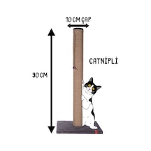 90cm Catnipli Kalın Borulu Dev Tırmalama Tahtası Antrasit Minder Yüzey