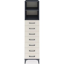 Kronos Dolap 2 Raflı 7 Çekmeceli 44x59x182 Antrasit-aytaşı Antrasit