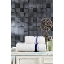 Casnack Veronica 2'li Banyo Havlu Seti - Krem-indigo
