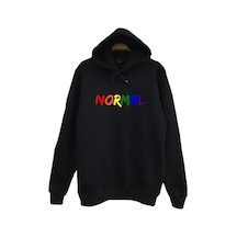 Normal Baskılı Sweatshirt Siyah