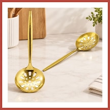 Bezos Metal Altın Servis Kevgir 27 Cm Erdotıca